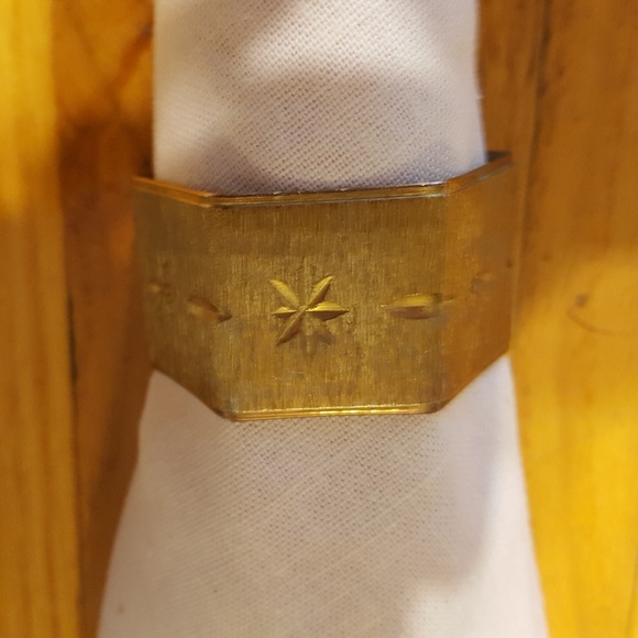 Vintage Dining Vintage Brushed Gold Napkin Rings Napkins Poshmark